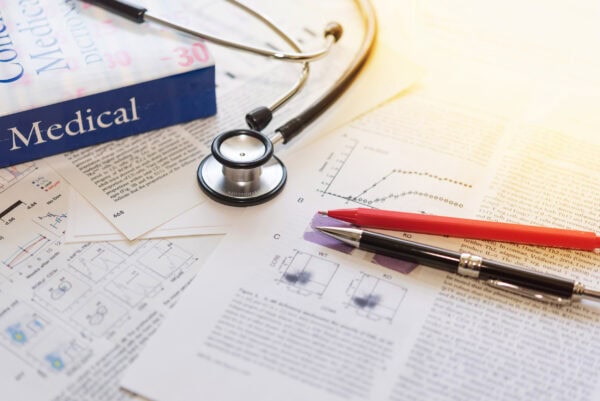 pen and a stethoscope